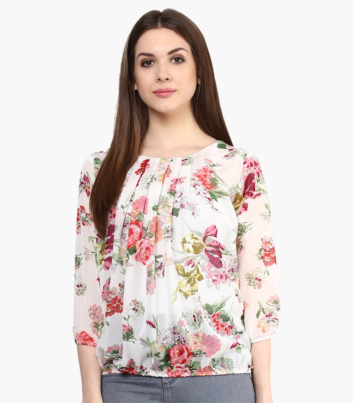 Women-Off-White-Printed-Blouson-Top